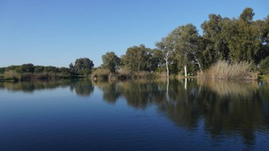 Lake at Antipatris Fort Binar Bashi, Yarkon Tel-Afek National Park in the morning