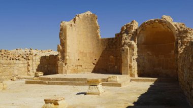 The ruins of a church in Nabatean city Shivta in Israel,Negev desert
