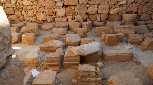 Vista Casa Banho Bizantina Sítio Arqueológico Cidade Nabateia Mamshit Parque — Fotografia de Stock