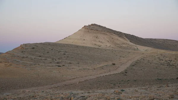Sunrise Άποψη Του Hamakhtesh Hagadol Μεγάλος Κρατήρας Στην Έρημο Negev — Φωτογραφία Αρχείου