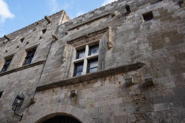 Eski Şehir 'deki Şövalyeler Sokağı' nın manzarası. Rhodes Adası. Yunanistan