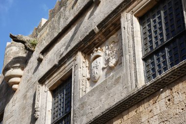 Eski Şehir 'deki Şövalyeler Sokağı' nın manzarası. Rhodes Adası. Yunanistan