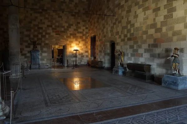 Interior Del Palacio Del Gran Maestre Los Caballeros Rodas Palacio — Foto de Stock