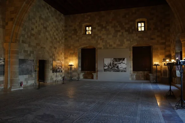 Interior Del Palacio Del Gran Maestre Los Caballeros Rodas Palacio —  Fotos de Stock