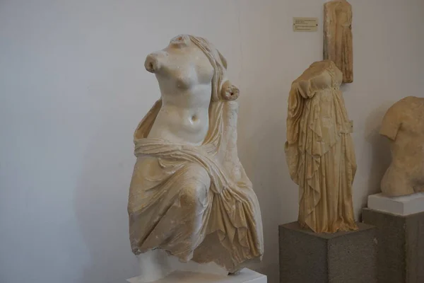 Escultura Una Hembra Antiguo Artefacto Griego Del Museo Arqueológico Rodas —  Fotos de Stock