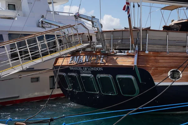 Яхты Класса Люкс Пляже Родос Греческие Острова — стоковое фото