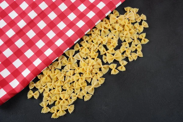 Dried Italian Pasta Farfalle Table Raw Food Background — Stock Photo, Image
