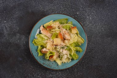 Tavuk fileto, kızarmış ekmek, parmesan peyniri, yoğurt mayonezi sosu, geleneksel İtalyan yemeği.