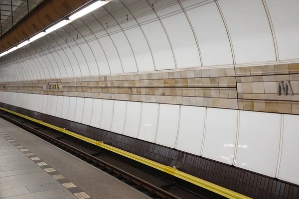 Praag Tsjechie Juli7 2023 Metro Van Metrostation Mustek Zonder Mensen — Stockfoto