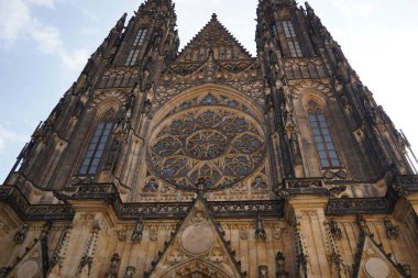 Çek Cumhuriyeti Prag 'daki Aziz Vitus Katedrali' nin önünde..