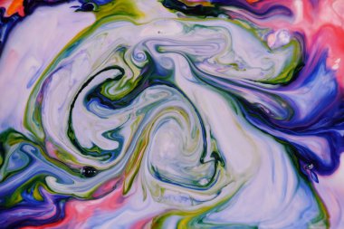 Soyut renkler, arka planlar ve dokular. Parlak renkli soyut arkaplanlar. Renkli kimyasal deney