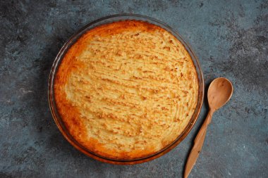 Çobanın turta fırınlanmış patates püresi ve kıyma.