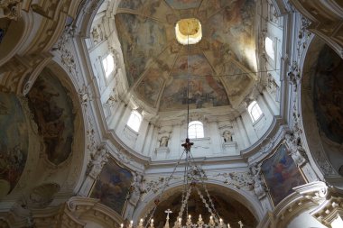 The ceiling of St. Nicholas Church, Prague, Bohemia, Czech Republic clipart