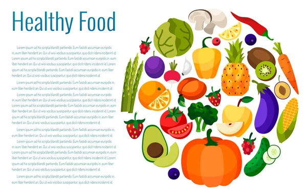 Organic Farm Illustration Healthy Lifestyle Vector Design Elements — Stock Photo, Image
