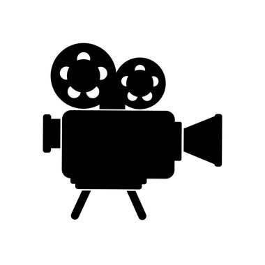 Sinema kamera ikonu. Vektör düz resimleme