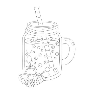 Böğürtlen Smoothie vektör çizimi