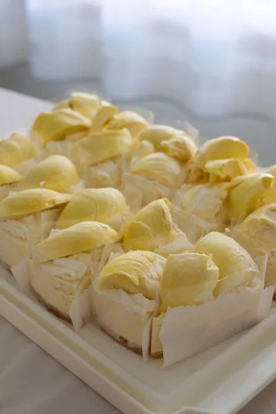 Durian Cake Fresh Durian Homemade Bakery Concept — Stock Photo, Image