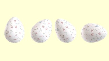 Easter eggs on isolated background. 3D render.