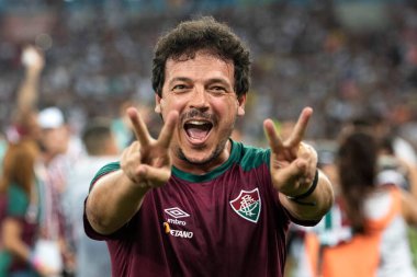 RIO DE JANEIRO, BRAZİL - 10 Nisan 2023: Maracana Stadyumu 'ndaki Fluminense x Flamengo. Şampiyonanın ikinci maçı..