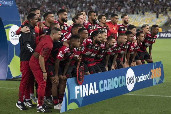 Rio Janeiro Brasil Abril 2023 Fluminense Flamengo Estadio Maracana Segundo — Foto de Stock
