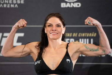 Rio de Janeiro (RJ), 01.20.2023 - UFC 283 - Dövüşçü Lauren Murphy. Resmi tartılma: Rio de Janeiro 'daki Hotel Windsor Marapendi' de Teixeira vs Hill.