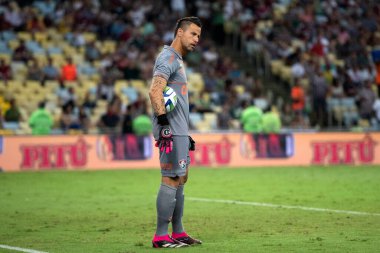Rio de Janeiro (RJ), 12.04.2023 - Fluminense vs. Paysandu. Fabio Fluminense yap. Maracan 'da Copa do Brasil için Fluminense x Paysandu maçı.