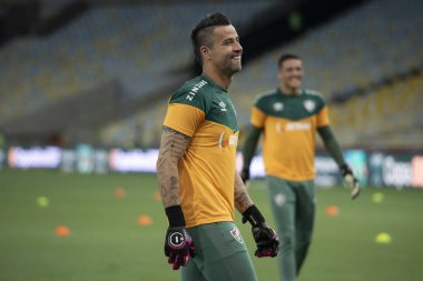 Rio de Janeiro (RJ), 12.04.2023 - Fluminense vs. Paysandu. Fabio Fluminense yap. Maracan 'da Copa do Brasil için Fluminense x Paysandu maçı.   