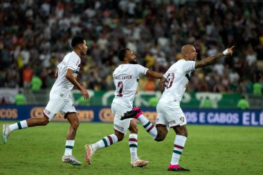 Rio de Janeiro (RJ), 12.04.2023 - Fluminense vs. Paysandu. Fluminense 'li Felipe Melo' nun gol kutlaması. Maracan 'da Copa do Brasil için Fluminense x Paysandu maçı.