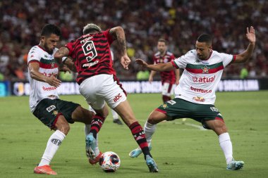 Rio de Janeiro (RJ), 15.01.2023 - Pedro do Flamengo. Flamengo x Portuguesa-RJ arasındaki maç, Maracan Carioca Şampiyonası 'nın ilk turu için geçerli..