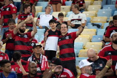 Rio de Janeiro (RJ), 15.04.2023 - Flamengo x Coritiba. Maracan 'daki Brezilya Şampiyonası için Flamengo x Coritiba arasındaki maç.
