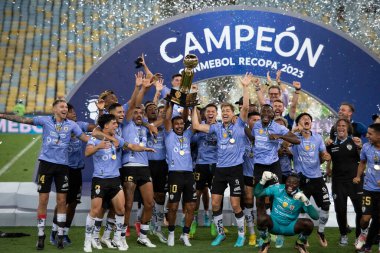 Rio de Janeiro (RJ), 28.02.2023 - Flamengo x Independiente Del Valle - Independiente De Valle Recopa şampiyonu. Maracan 'daki Recopa Sudamericana finalinin ikinci ayağı.