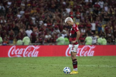 Rio de Janeiro (RJ), 28.02.2023 - Flamengo x Independiente Del Valle - Arrascaeta do Flamengo. Maracan 'daki Recopa Sudamericana finalinin ikinci ayağı.