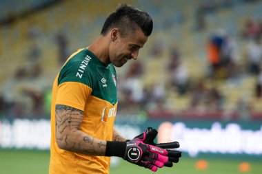 Rio de Janeiro (RJ), 12.04.2023 - Fluminense vs. Paysandu. Fabio Fluminense yap. Maracan 'da Copa do Brasil için Fluminense x Paysandu maçı.