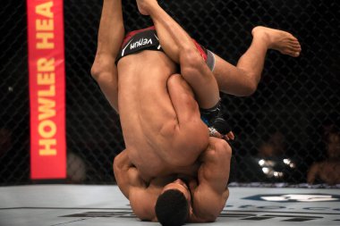 Rio de Janeiro (RJ), 01.21.2023 - UFC 283 - Gabriel Bonfim x Mounir Lazzez orta sıklet karşılaşmasında. Rio de Janeiro şehrindeki Barra da Tijuca mahallesindeki Jeunesse Arena 'da UFC 283..