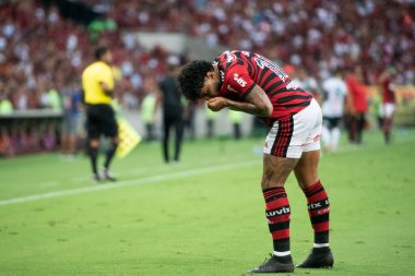 Rio de Janeiro (RJ), 15.01.2023 - Flamengo 'da Gabigol' un golünün kutlanması. Flamengo x Portuguesa-RJ arasındaki maç, Maracan Carioca Şampiyonası 'nın ilk turu için geçerli..