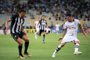 Rio de Janeiro (RJ), 29.01.2023 - Botafogo 'dan Fluminense vs Botafogo - Tiquinho Soares ve Fluminense' den Nilo. Maracan Carioca Şampiyonası için Fluminense x Botafogo karşılaşması.