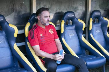 Rio de Janeiro (RJ), 15.01.2023 - Vitor Pereira, Flamengo koçu. Flamengo x Portuguesa-RJ arasındaki maç, Maracan Carioca Şampiyonası 'nın ilk turu için geçerli..