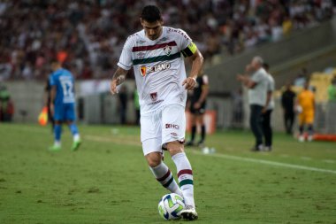 Rio de Janeiro (RJ), 12.04.2023 - Fluminense vs. Paysandu. Nino Fluminense yap. Maracan 'da Copa do Brasil için Fluminense x Paysandu maçı.