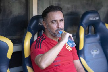 Rio de Janeiro (RJ), 15.01.2023 - Vitor Pereira, Flamengo koçu. Flamengo x Portuguesa-RJ arasındaki maç, Maracan Carioca Şampiyonası 'nın ilk turu için geçerli..