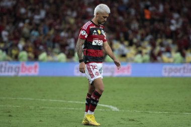 Rio de Janeiro (RJ), 28.02.2023 - Flamengo x Independiente Del Valle - Arrascaeta do Flamengo. Maracan 'daki Recopa Sudamericana finalinin ikinci ayağı.
