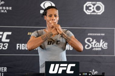 Rio de Janeiro (RJ), 01.20.2023 - UFC 283 - Savaşçı Zarah Fairn. Resmi tartılma: Rio de Janeiro 'daki Hotel Windsor Marapendi' de Teixeira vs Hill.