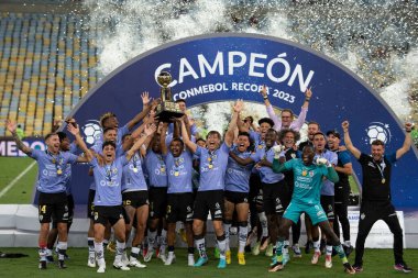 Rio de Janeiro (RJ), 28.02.2023 - Flamengo x Independiente Del Valle - Independiente De Valle Recopa şampiyonu. Maracan 'daki Recopa Sudamericana finalinin ikinci ayağı.