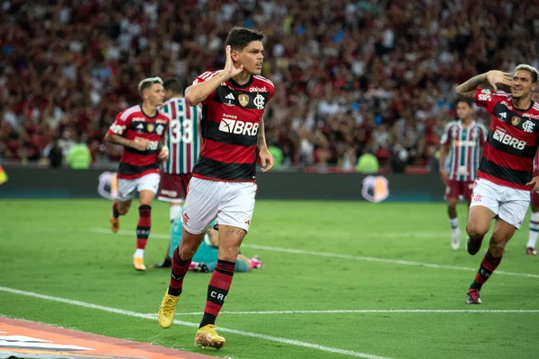 Rio Janeiro 2023 Flamengo Fluminense Célébration Des Objectifs Par Ayrton — Photo