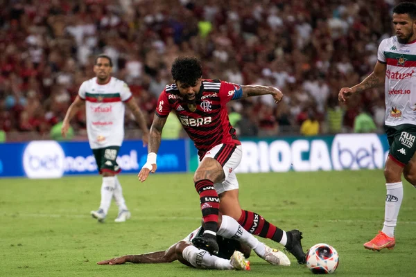 Rio Janeiro 2023 Gabigol Från Flamengo Matchen Mellan Flamengo Portuguesa — Stockfoto