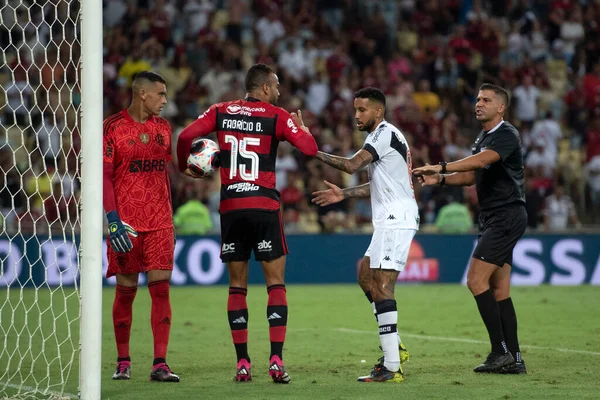 里约热内卢 2023 Vasco诉Flamengo Fabricio Bruno Flamengo Vasco Flamengo之间的比赛 在马拉干举行的Carioca锦标赛半决赛的第二回合 — 图库照片
