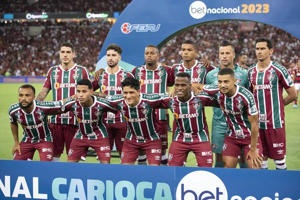 Rio Janeiro 2023 Flamengo Fluminense Match Flamengo Fluminense First Game — 스톡 사진