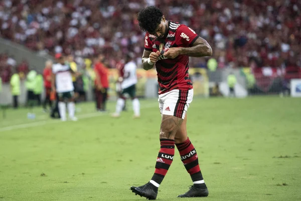 stock image Rio de Janeiro (RJ), 15.01.2023 - Celebration of Gabigol's goal from Flamengo. Match between Flamengo x Portuguesa-RJ, valid for the first round of the Carioca Championship at Maracan.