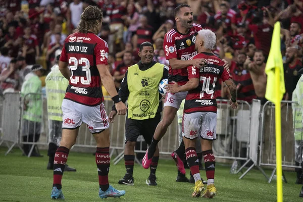 Rio Janeiro 2023 Flamengo Independiente Del Valle Celebration Goal Arrascaeta — Stock Photo, Image