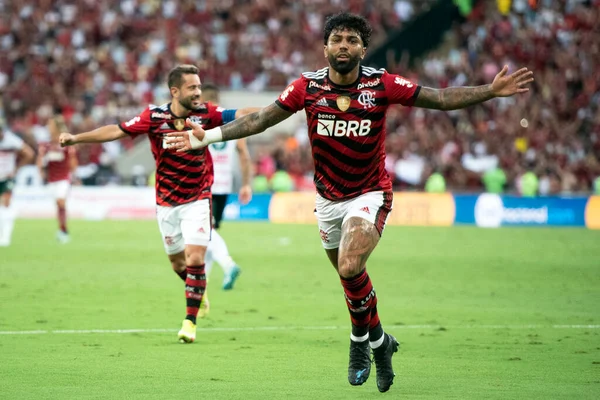 Rio Janeiro 2023 Firandet Gabigols Mål Från Flamengo Matchen Mellan — Stockfoto