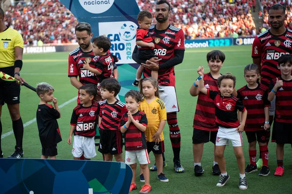 Rio Janeiro Brasil Abril 2023 Fluminense Flamengo Estádio Maracana Segundo — Fotografia de Stock